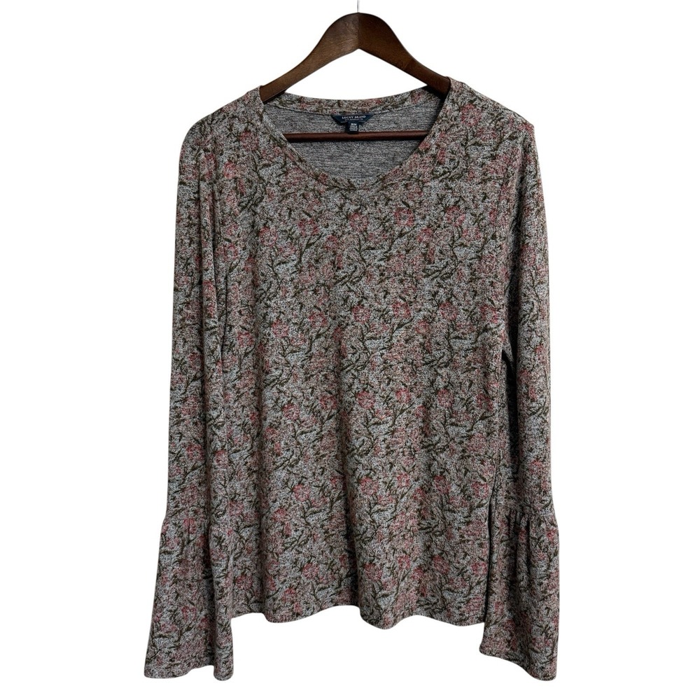 Lucky Brand sweater women's medium floral cottagecore boho peasant dainty hippie